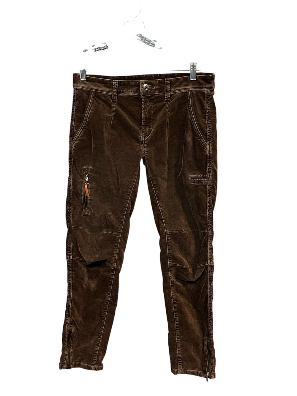 MAC Rich Cargo Velvet Pants Women’s 38(8 US size) x28 Brown Slim Zip Utility